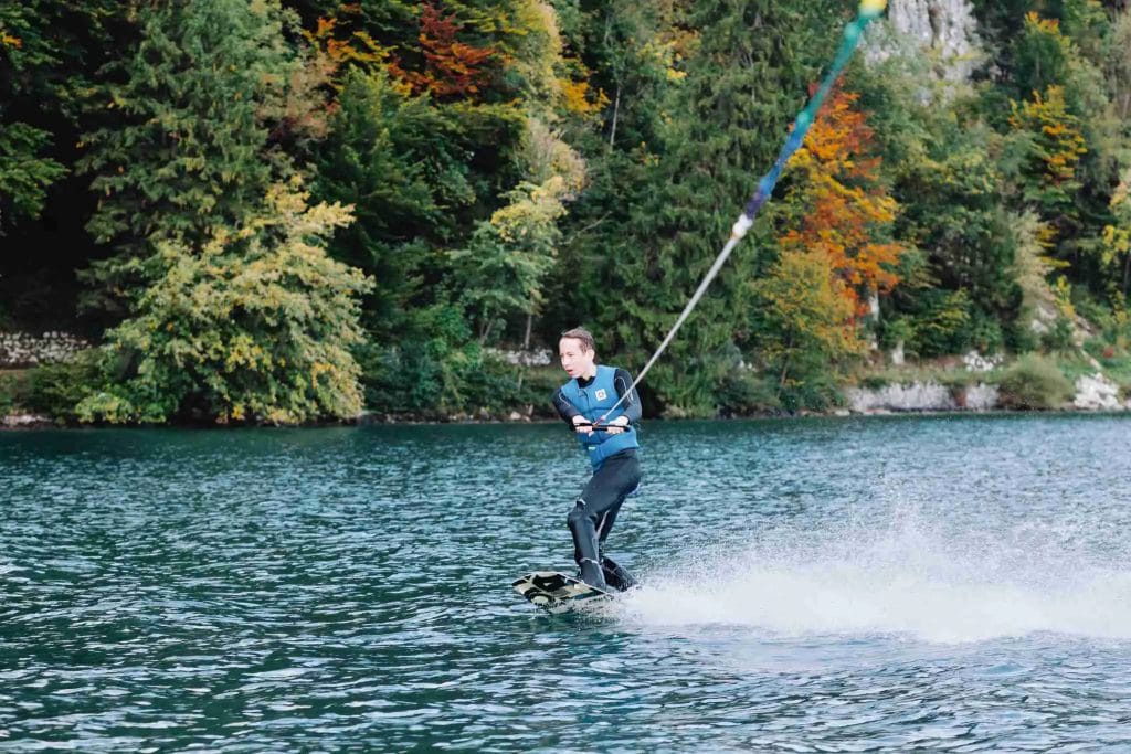 A Student Water Skiing Nearby the Campus