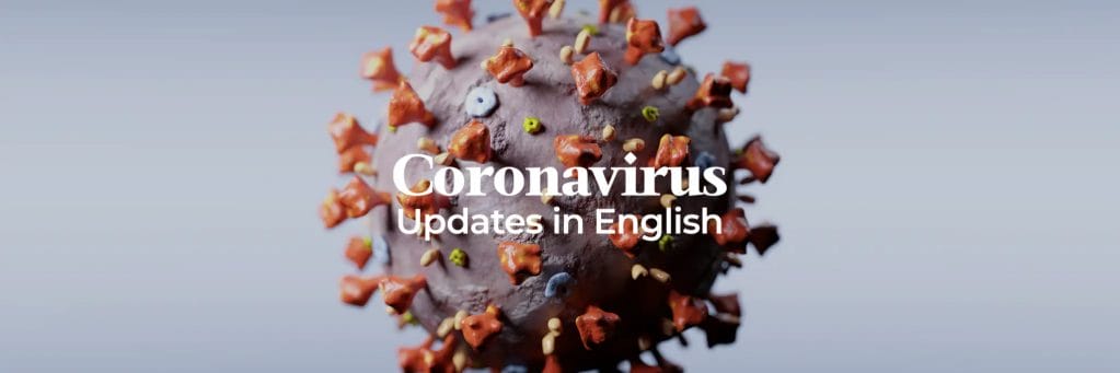 Coronavirus updates in English.